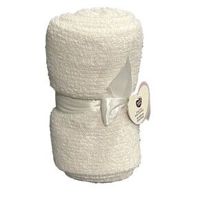 Parents Choice Cozy Knit Baby Blanket Off-White Unisex Minimalist Gift New